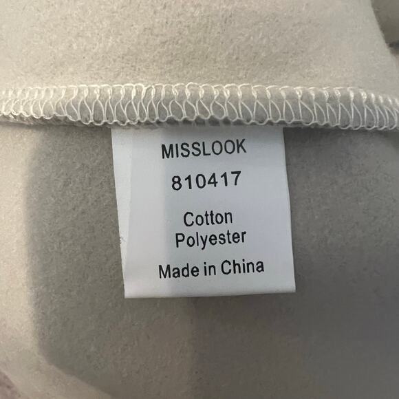 Misslook Long Jacket L/XL Whimsical Floral Tree Branch Beige Fall Trench Coat - Picture 5 of 5